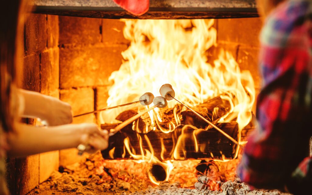 Fireplace in Luxury Ski Chalets